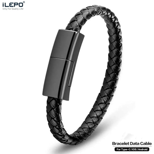 Bracelet USB Cable Portable Fast Charging USB Micro Type C Charger Cord For iPhone 13 12 11 15 Pro Max X Samsung Xiaomi Huawei